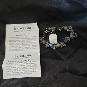 Lia Sophia Jasper and Pearl Bracelet